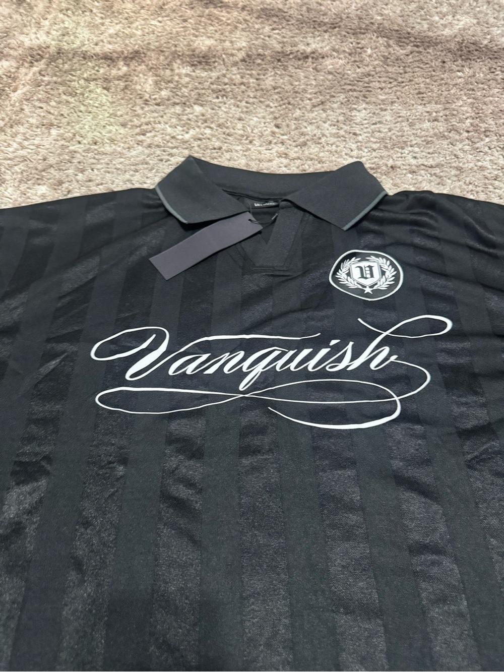 VANQUISH BLACK OVERSIZED BOXY FOOTBALL JERSEY - Picture 2 of 3